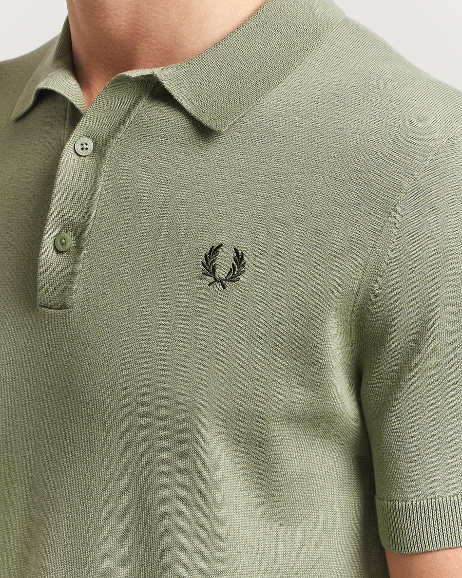 Hombres | Polos | Fred Perry | Cotton Knitted Polo Olive Mint