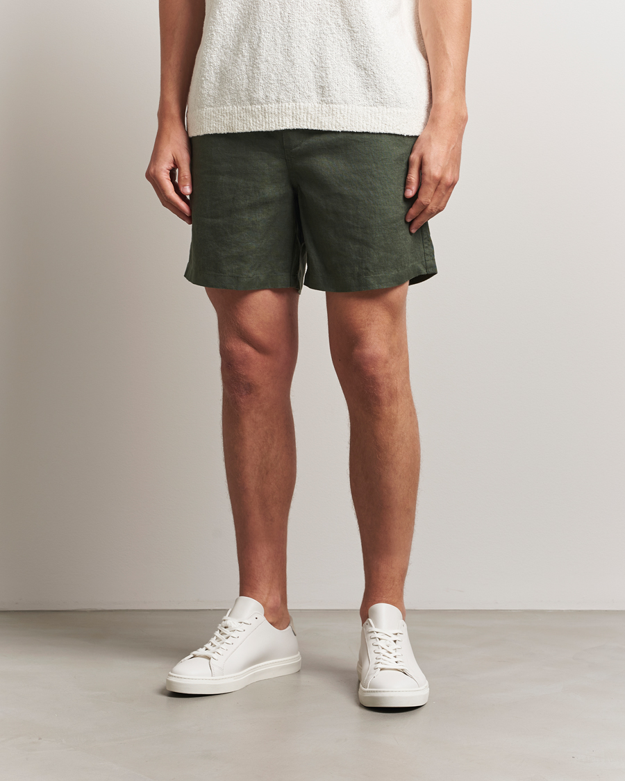 Hombres | Pantalones cortos | Samsøe Samsøe | Jabari Linen Drawstring Shorts Climbing Ivy
