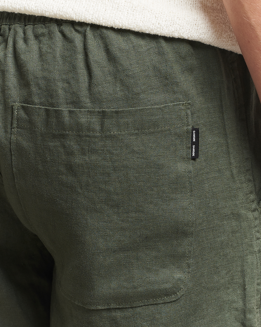 Hombres | Pantalones cortos | Samsøe Samsøe | Jabari Linen Drawstring Shorts Climbing Ivy