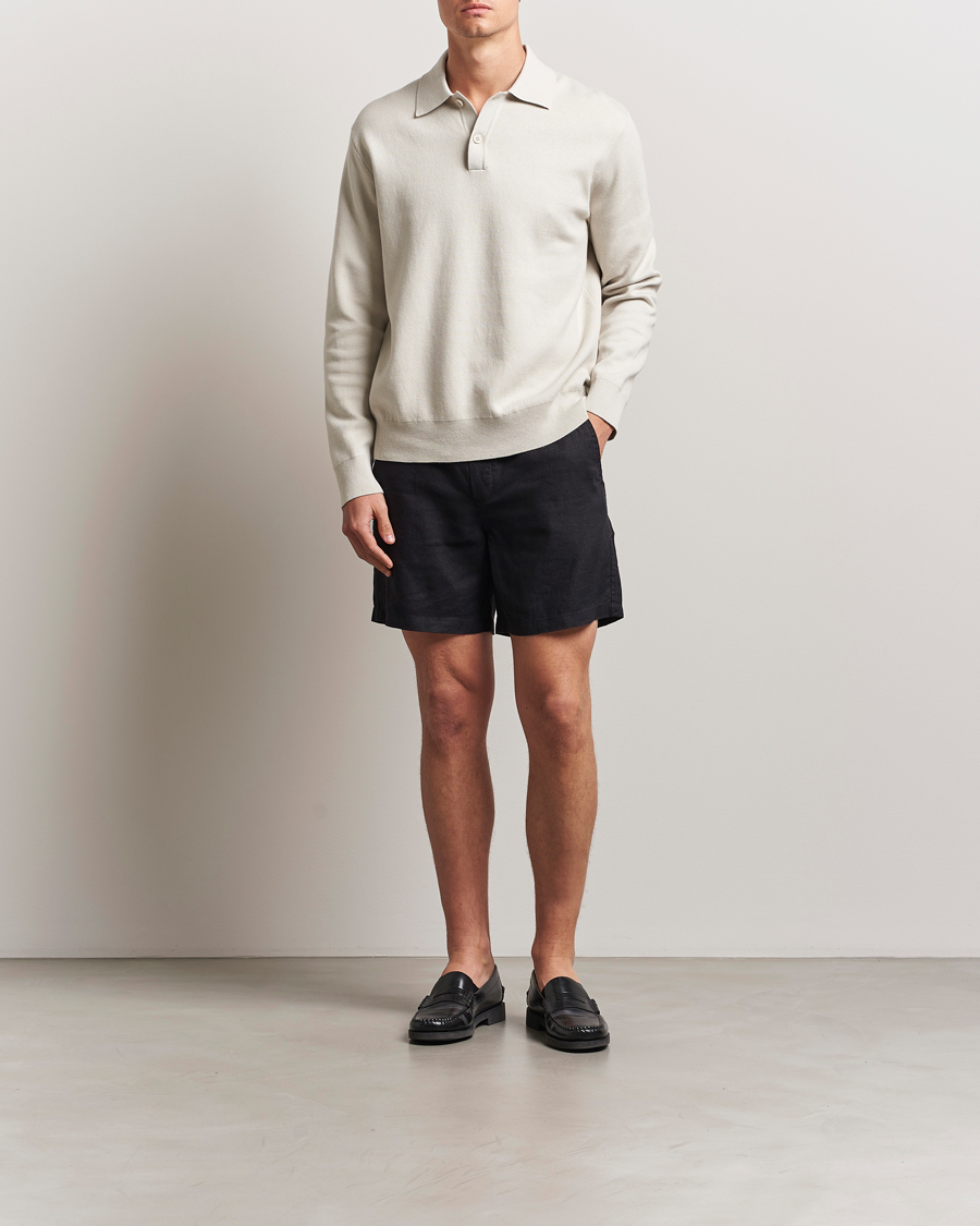 Hombres | Pantalones cortos | Samsøe Samsøe | Jabari Linen Drawstring Shorts Black