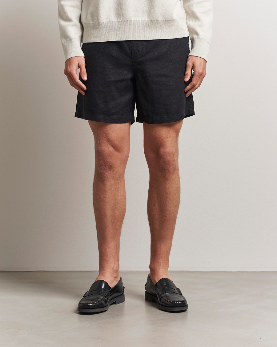 Hombres | Pantalones cortos | Samsøe Samsøe | Jabari Linen Drawstring Shorts Black