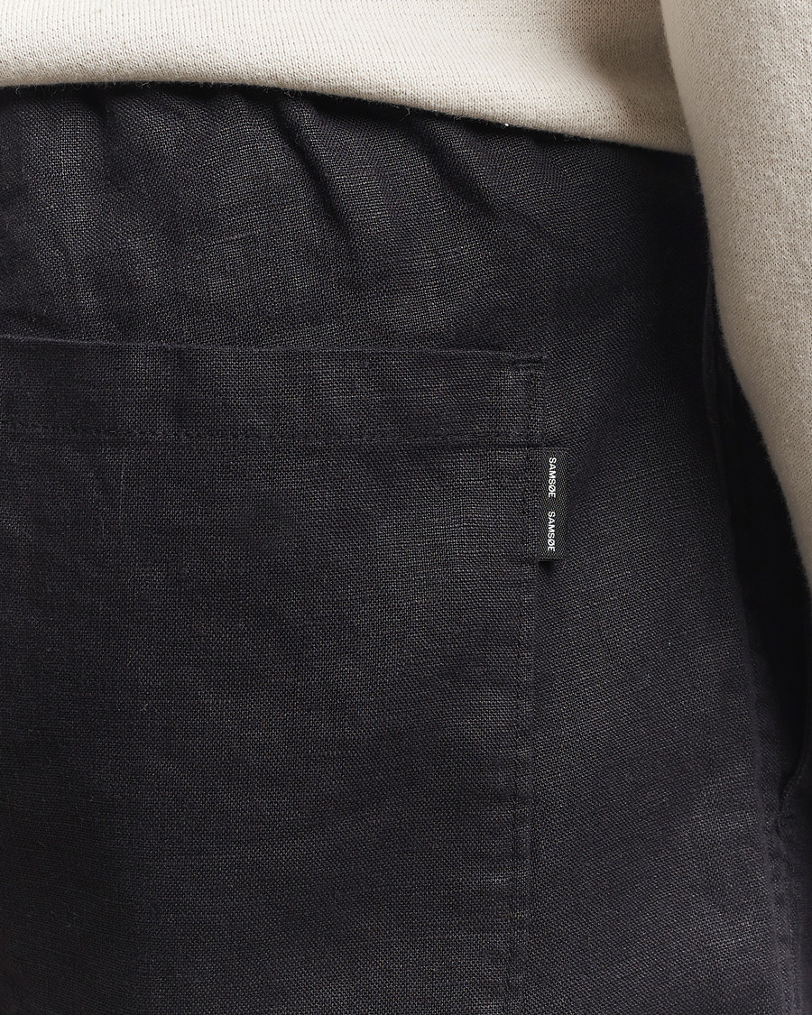 Hombres | Pantalones cortos | Samsøe Samsøe | Jabari Linen Drawstring Shorts Black