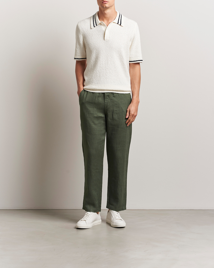 Hombres | Pantalones | Samsøe Samsøe | Jabari Linen Drawstring Trousers Climbing Ivy