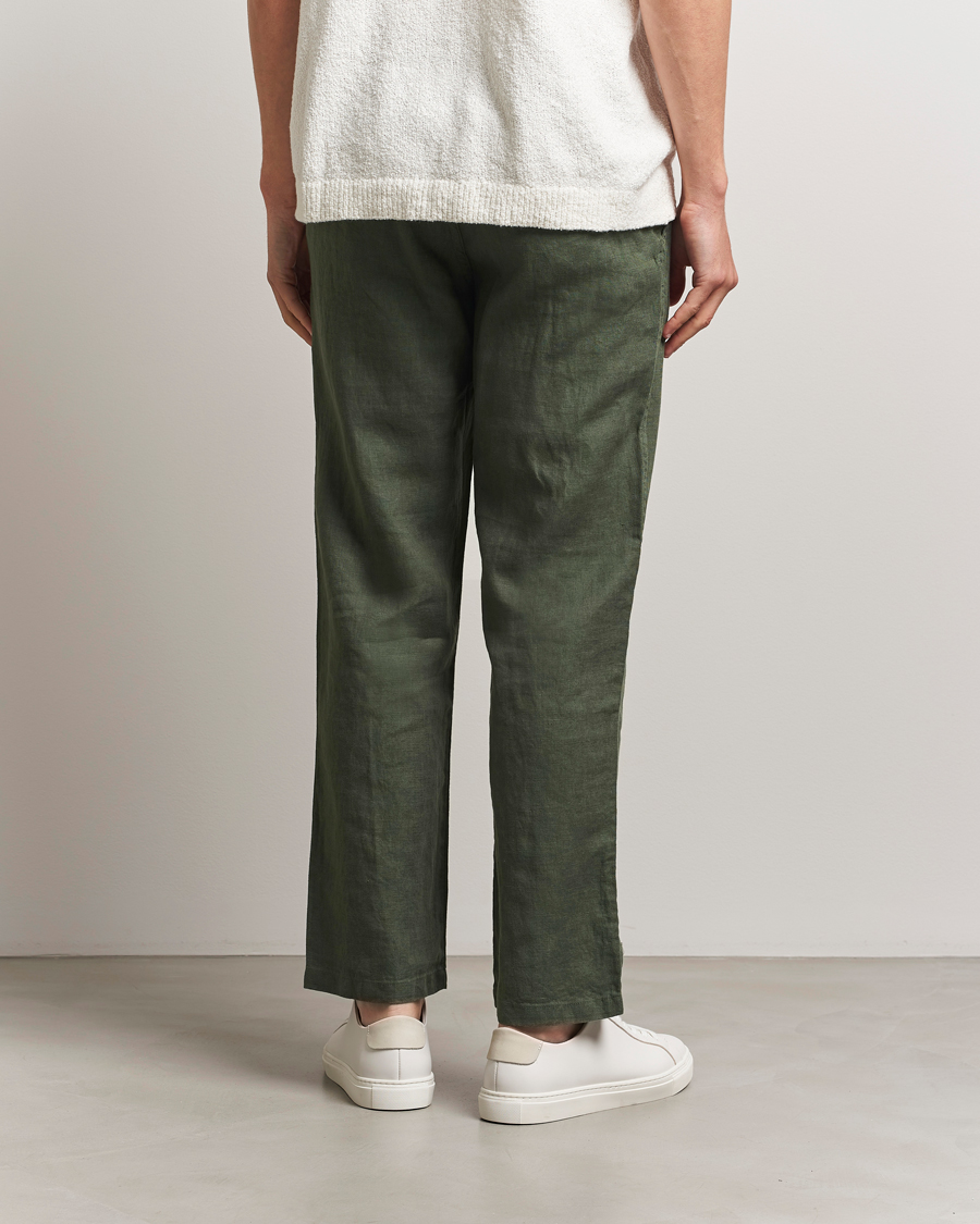Hombres | Pantalones | Samsøe Samsøe | Jabari Linen Drawstring Trousers Climbing Ivy