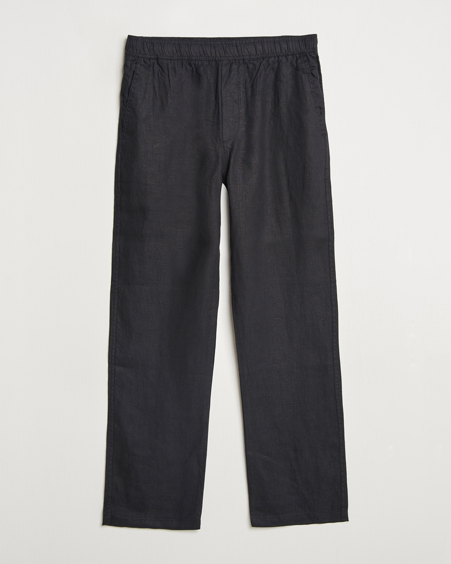 Hombres | Pantalones | Samsøe Samsøe | Jabari Linen Drawstring Trousers Black