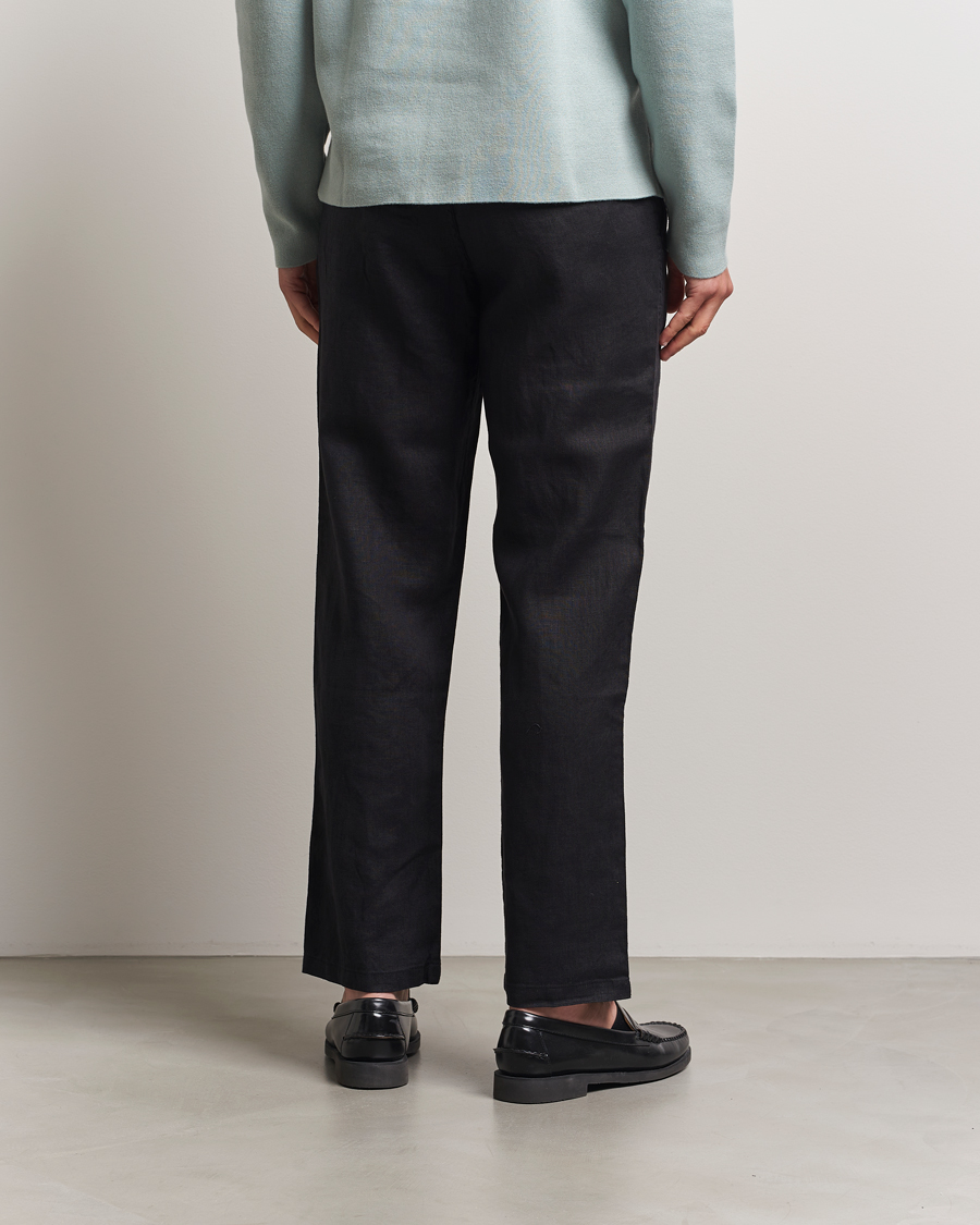 Hombres | Pantalones | Samsøe Samsøe | Jabari Linen Drawstring Trousers Black