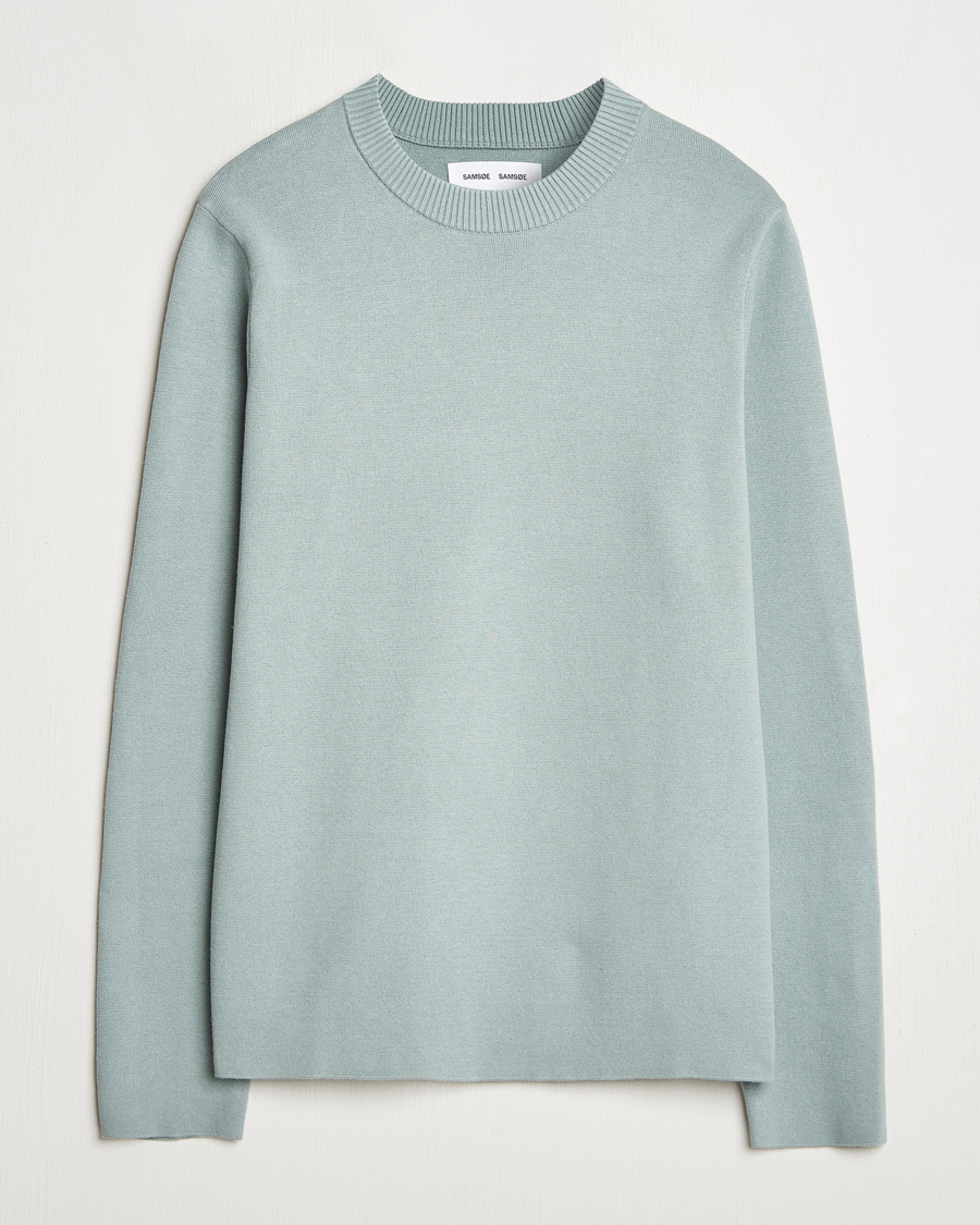 Hombres | Jerséis y prendas de punto | Samsøe Samsøe | Niklas Crew Neck Sweater Abyss Green