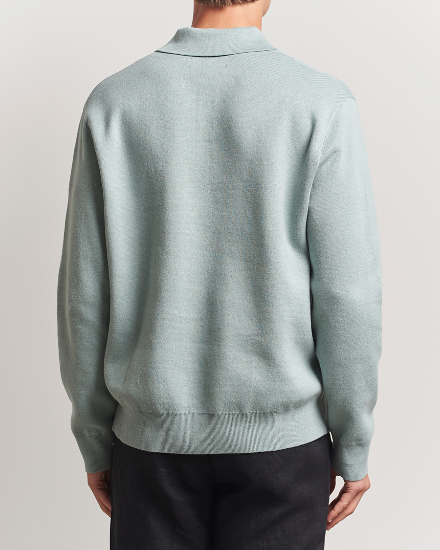 Hombres | Jerséis y prendas de punto | Samsøe Samsøe | Nino Knitted Polo Abyss Green