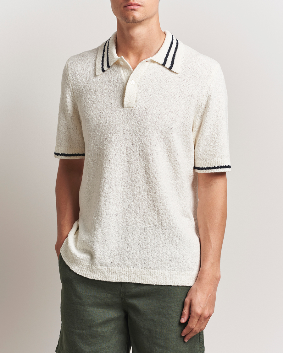 Hombres | Polos | Samsøe Samsøe | Pedro Tipped Knitted Polo Clear Cream