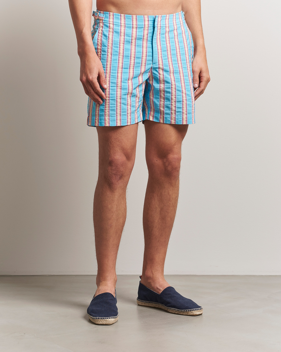 Hombres | Bañadores | Orlebar Brown | Bulldog Deckchair Stripe Swimshorts Blue Multi