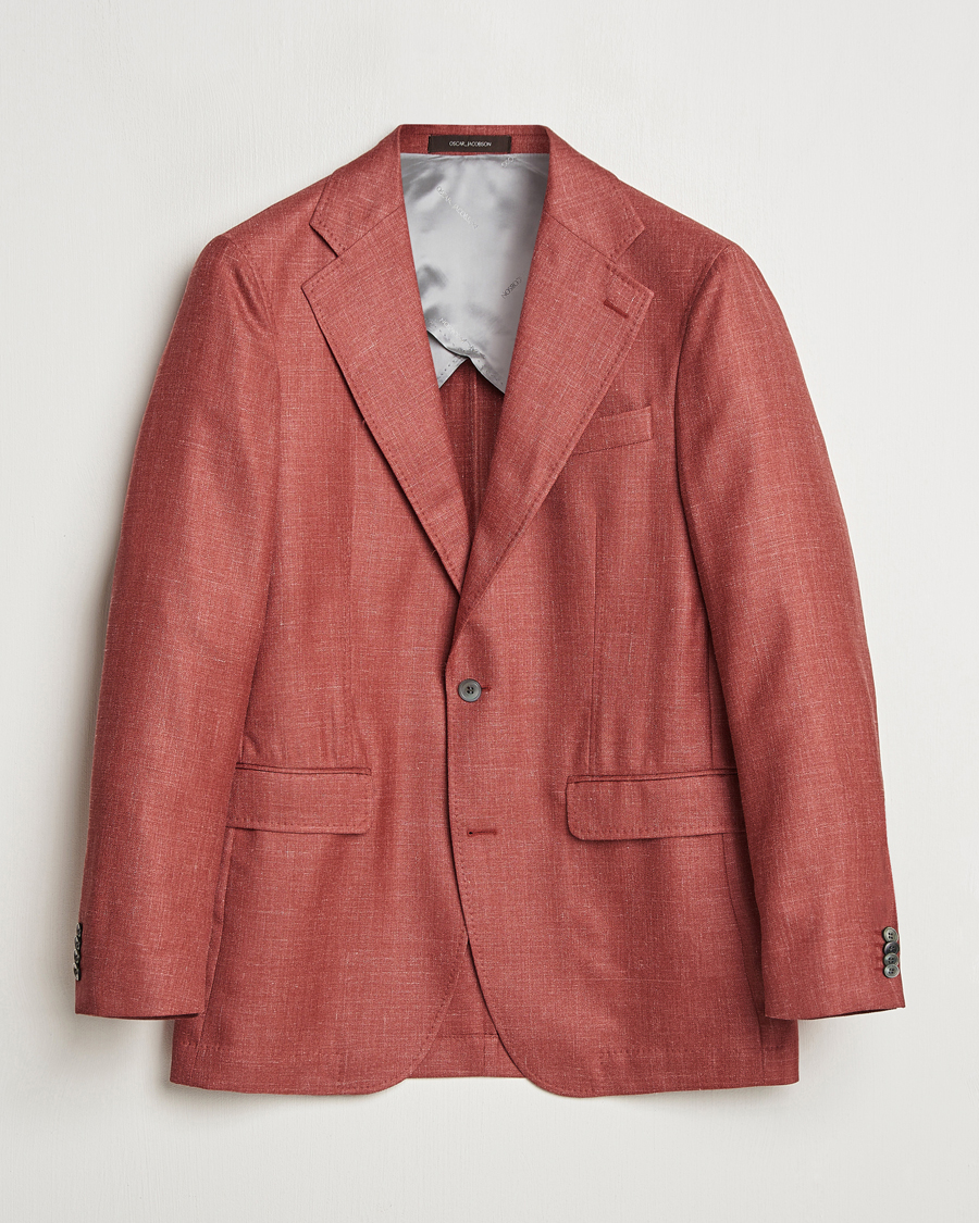 Hombres | Blazers | Oscar Jacobson | Fellow EVO Wool/Silk/Linen Blazer Red