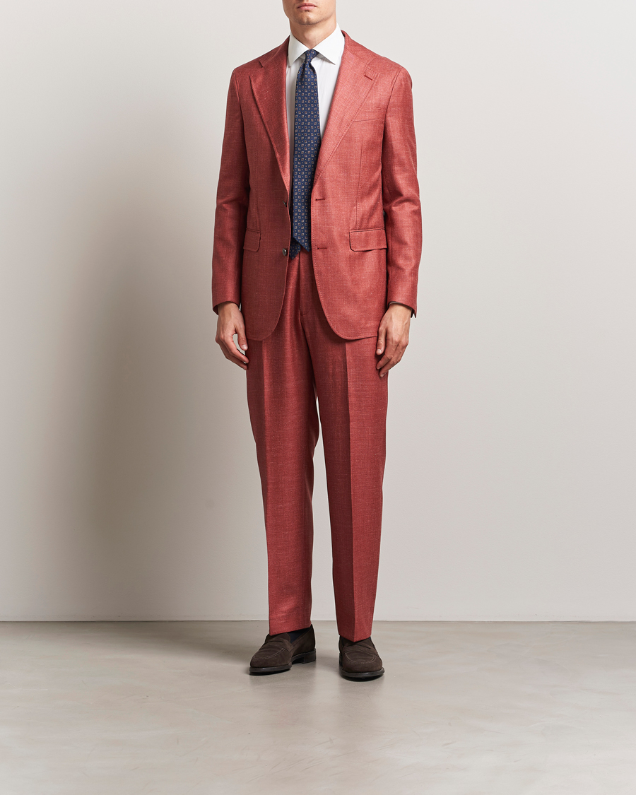 Hombres | Blazers | Oscar Jacobson | Fellow EVO Wool/Silk/Linen Blazer Red