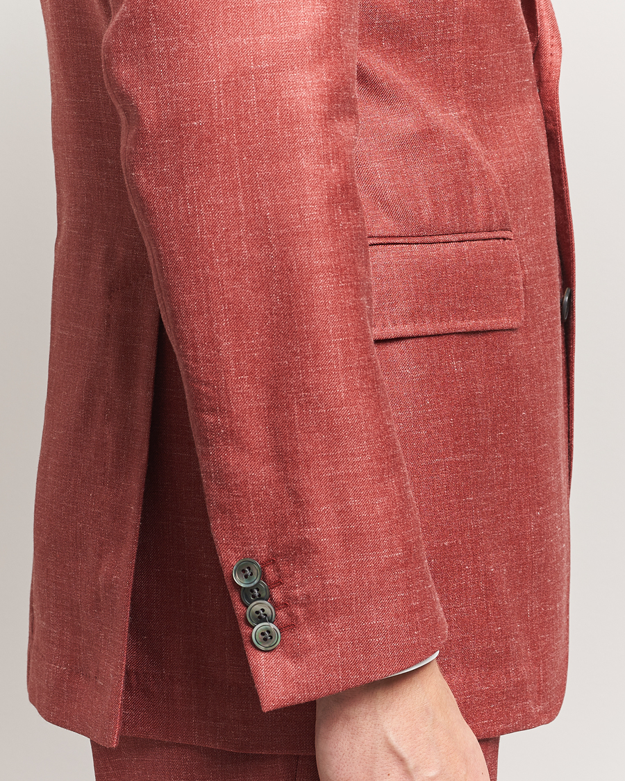 Hombres | Blazers | Oscar Jacobson | Fellow EVO Wool/Silk/Linen Blazer Red