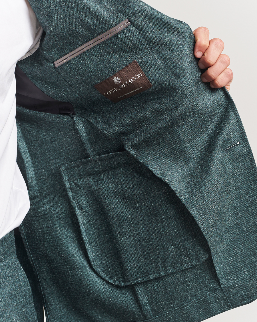 Hombres | Blazers | Oscar Jacobson | Fellow EVO Wool/Silk/Linen Blazer Green