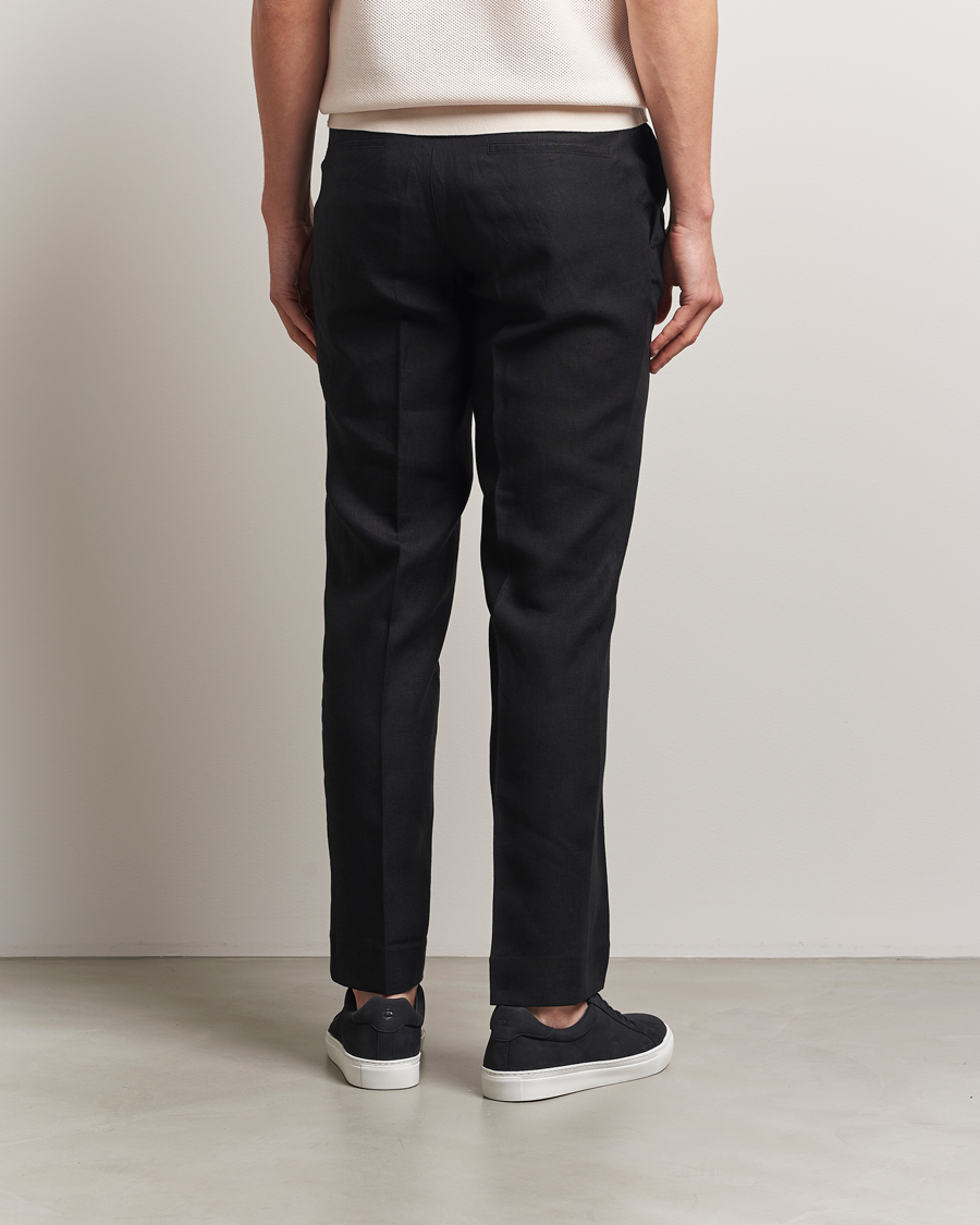 Hombres | Pantalones | J.Lindeberg | Soren Drape Linen Pants Black