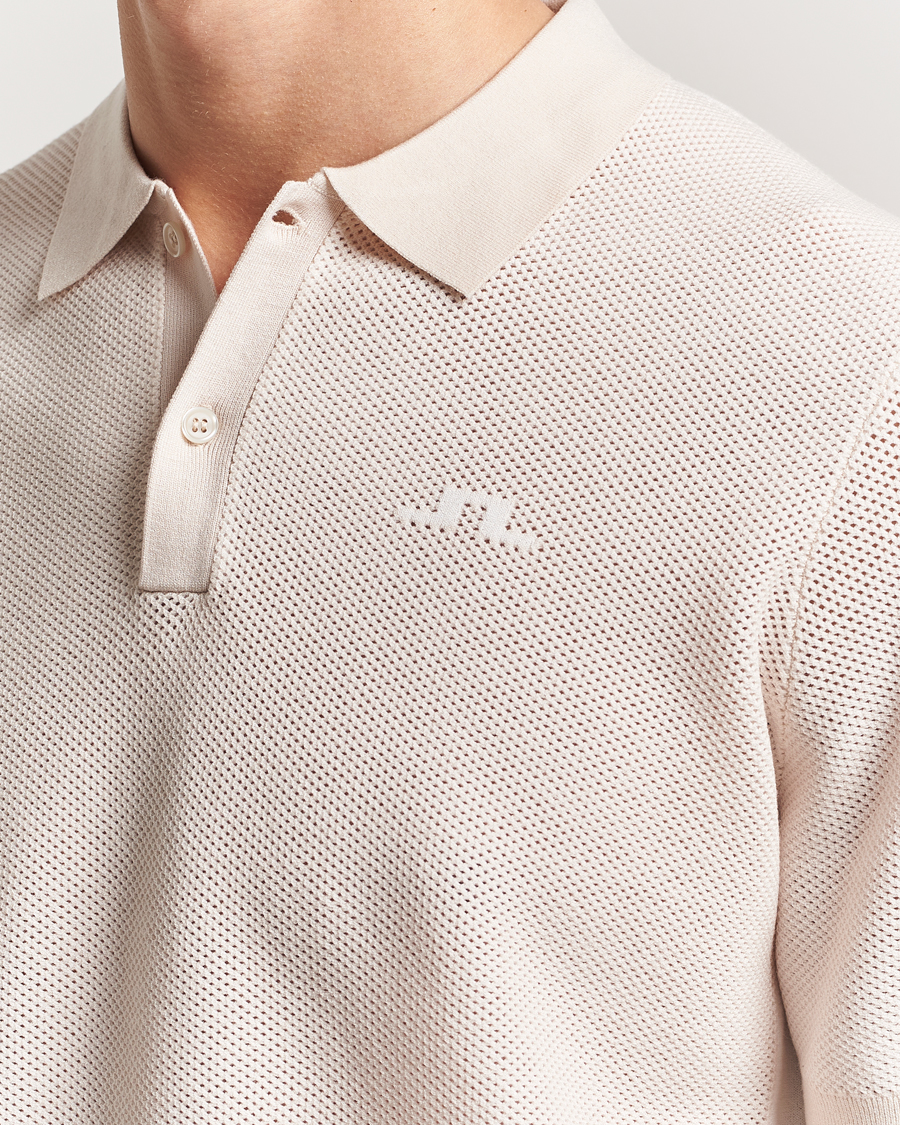 Hombres | Polos | J.Lindeberg | Reymond Structure Knit Polo Moonbeam