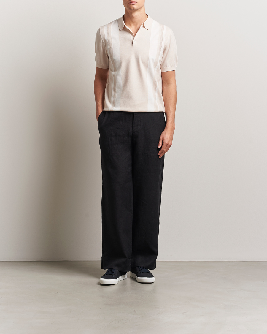 Hombres | Polos | J.Lindeberg | Reymond Stripe Knit Polo Moonbeam