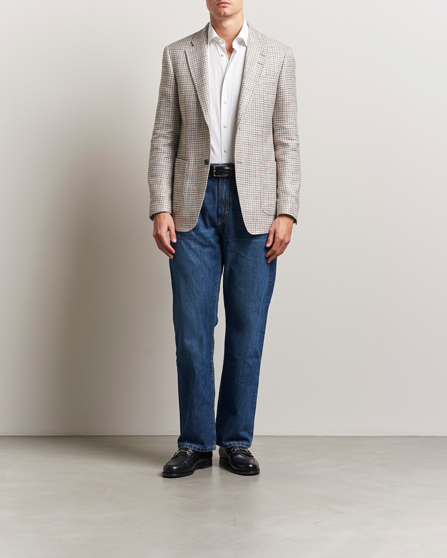 Hombres | Blazers | Tiger of Sweden | Justin Viscose/Linen Pepita Blazer Tehina