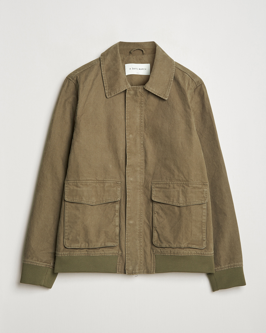 Hombres | Abrigos y chaquetas | A Day's March | Bader Cotton Flight Jacket Olive