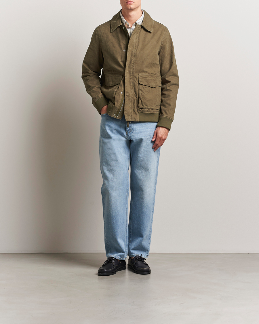 Hombres | Abrigos y chaquetas | A Day's March | Bader Cotton Flight Jacket Olive