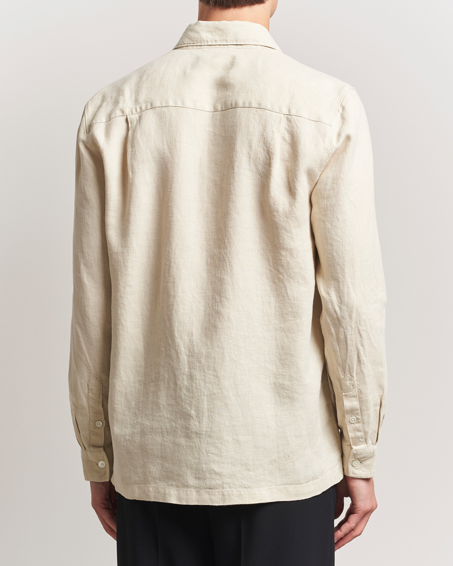 Hombres | Camisas | A Day's March | Clean Cut Linen Shirt Oyster