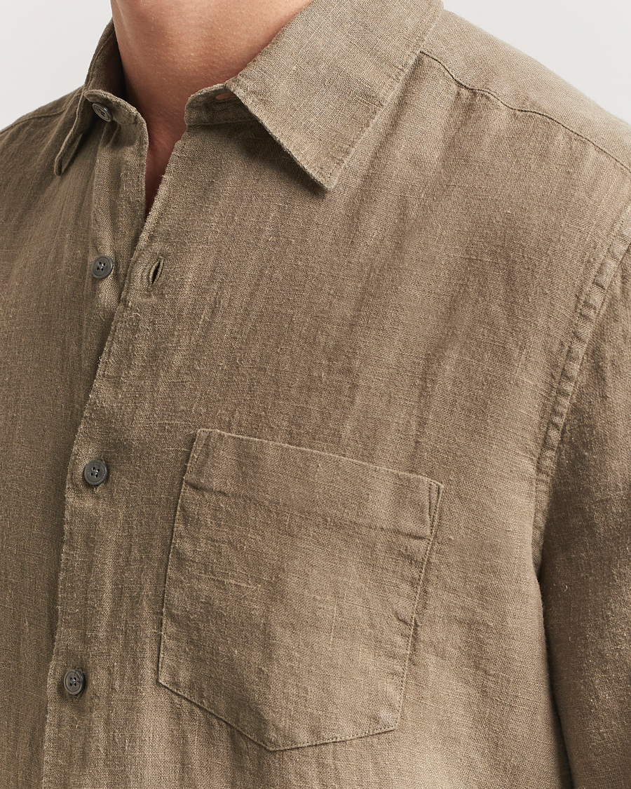 Hombres | Camisas | A Day's March | Abu Linen Shirt Clay