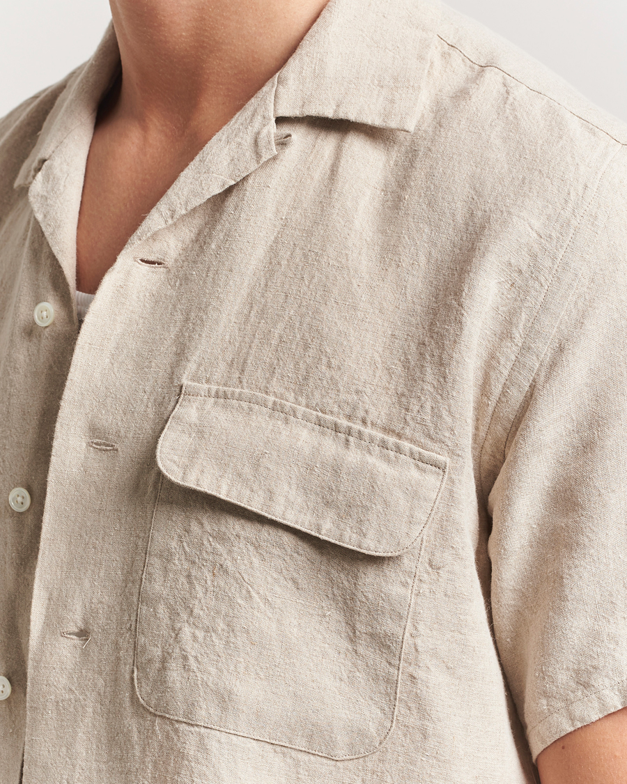 Hombres | Camisas | BEAMS PLUS | Short Sleeve Linen Camp Shirt Beige