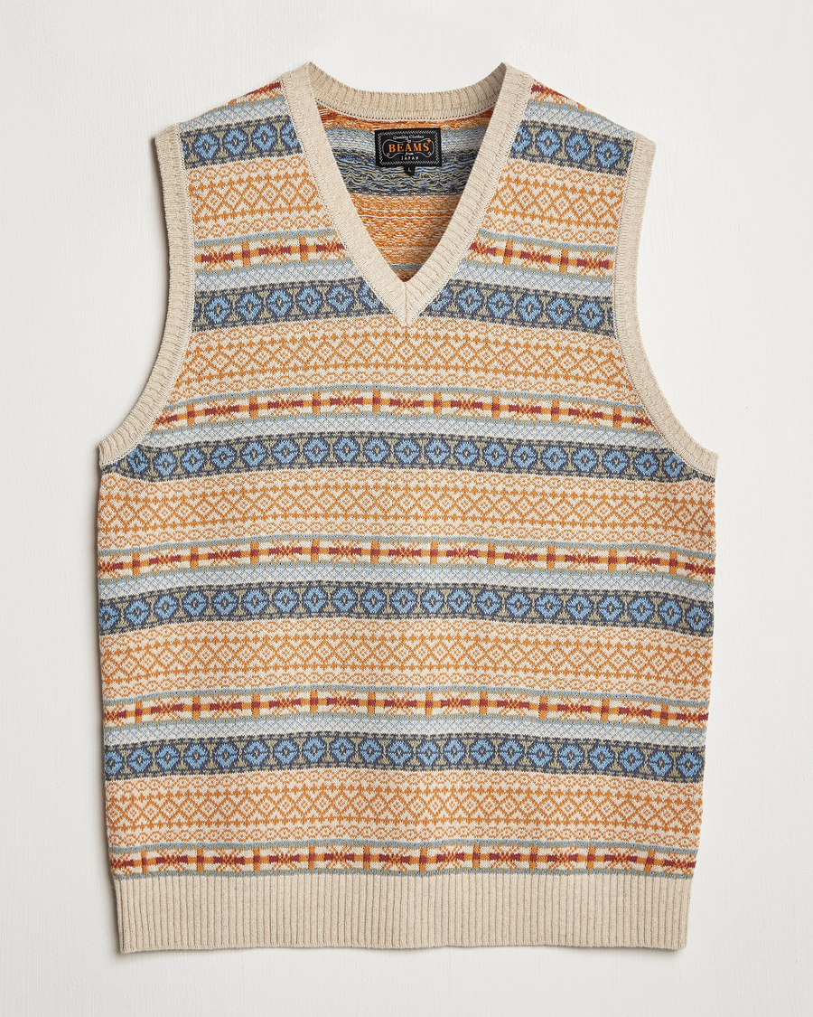 Hombres | Jerséis y prendas de punto | BEAMS PLUS | Fairisle Vest Beige