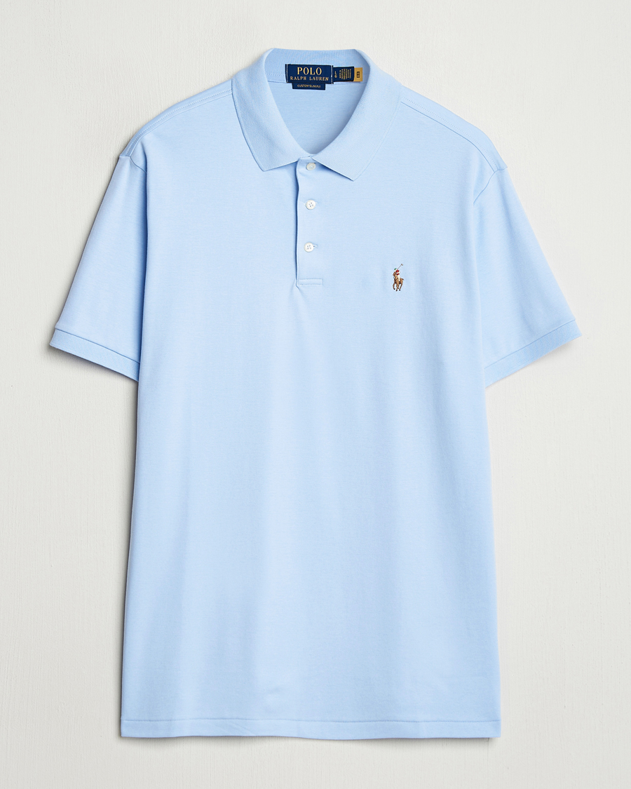 Hombres | Polos | Polo Ralph Lauren | Custom Slim Fit Cotton Polo Office Blue