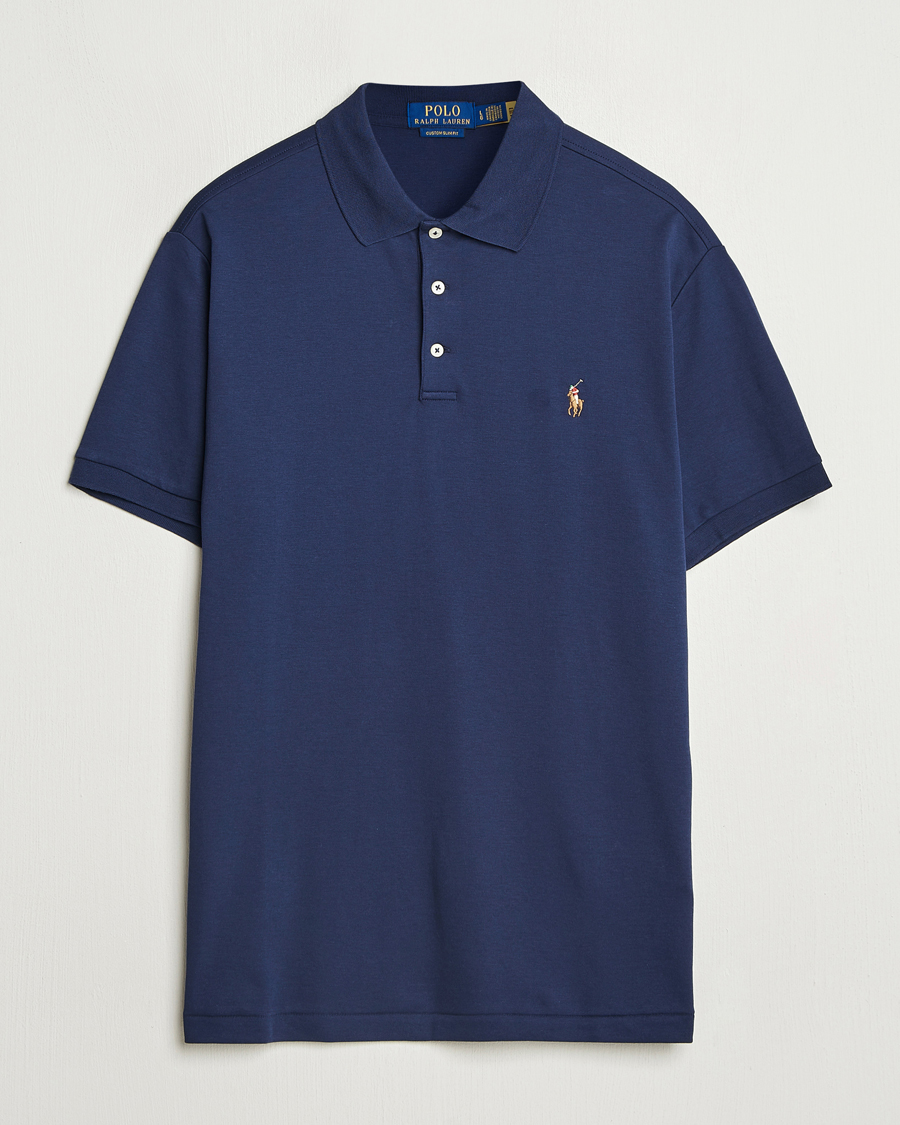 Hombres | Polos | Polo Ralph Lauren | Custom Slim Fit Cotton Polo Refined Navy