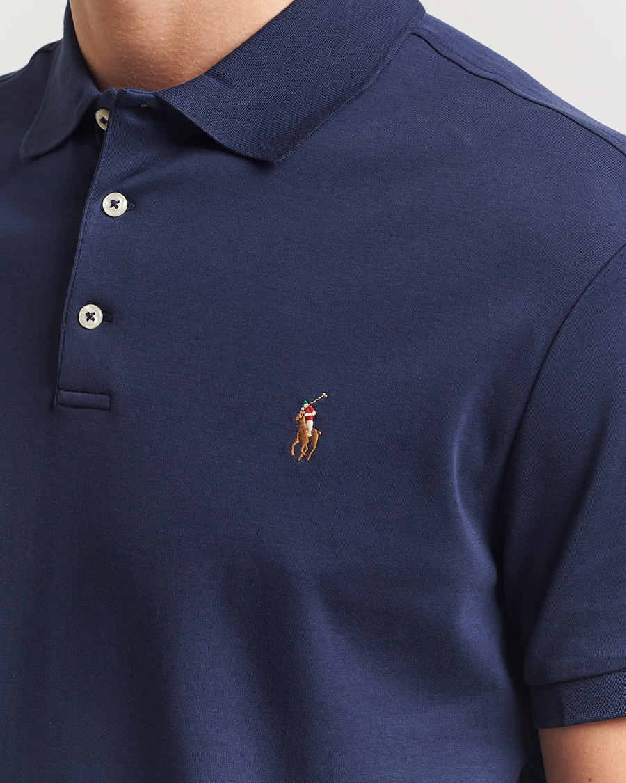 Hombres | Polos | Polo Ralph Lauren | Custom Slim Fit Cotton Polo Refined Navy