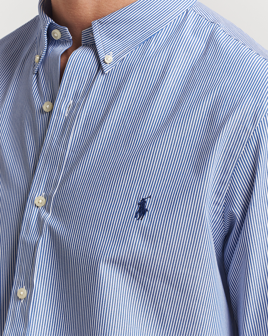 Hombres | Camisas | Polo Ralph Lauren | Slim Fit Poplin Shirt Blue/White Hairline Stripe