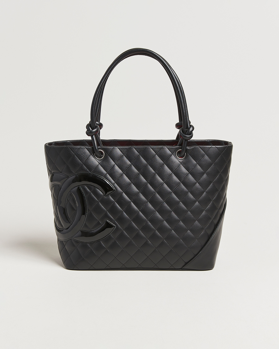 Hombres | Chanel Pre-Owned Cambon Ligne Tote Bag Medium Black | Chanel Pre-Owned | Cambon Ligne Tote Bag Medium Black