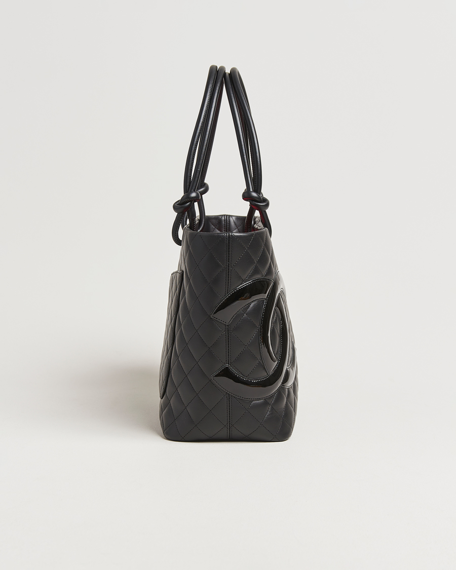 Hombres | Chanel Pre-Owned Cambon Ligne Tote Bag Medium Black | Chanel Pre-Owned | Cambon Ligne Tote Bag Medium Black