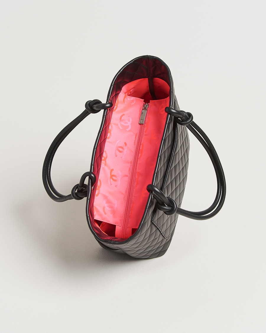 Hombres | Chanel Pre-Owned Cambon Ligne Tote Bag Medium Black | Chanel Pre-Owned | Cambon Ligne Tote Bag Medium Black