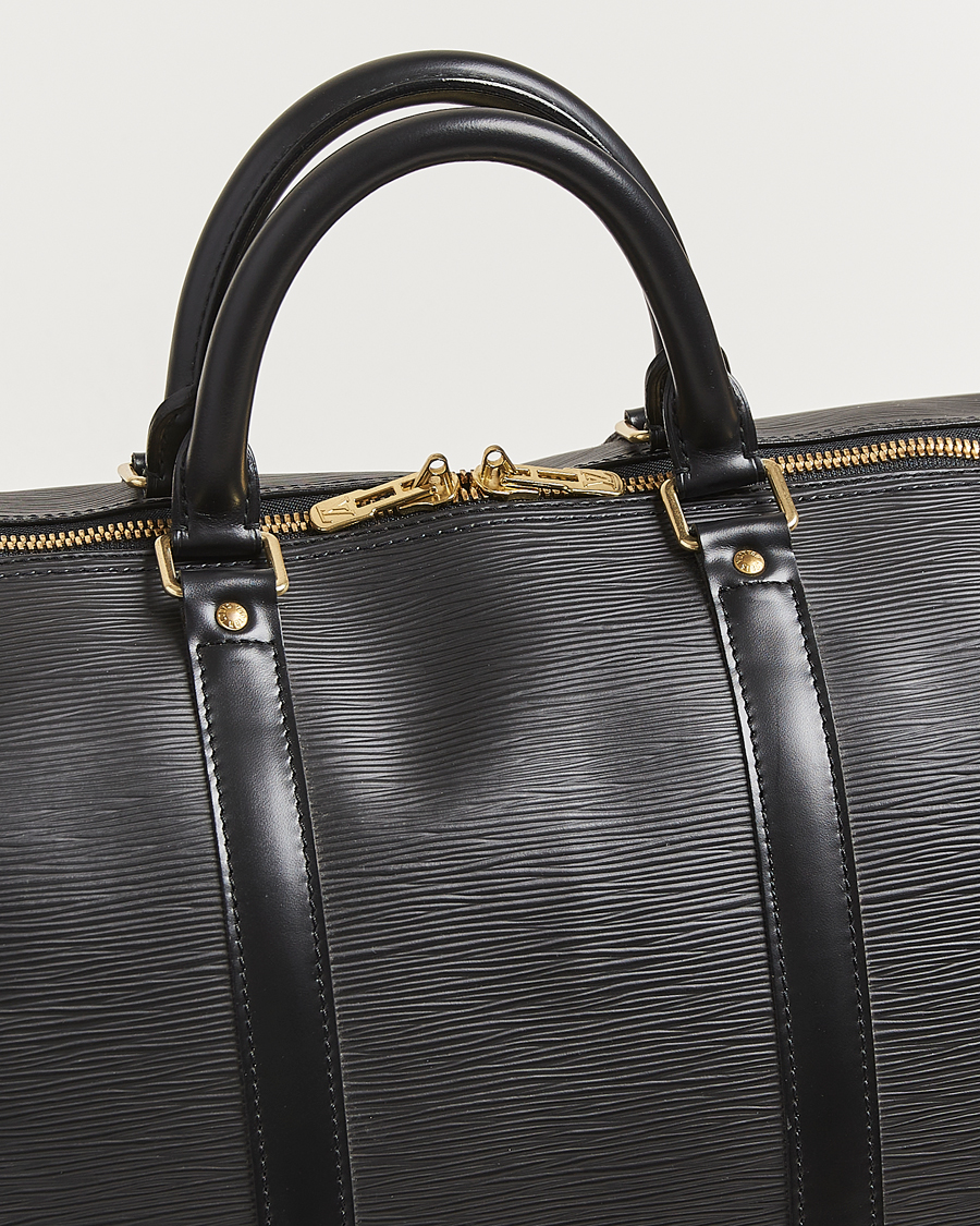 Hombres | Louis Vuitton Pre-Owned Keepall 55 Epi Leather Bag Black | Louis Vuitton Pre-Owned | Keepall 55 Epi Leather Bag Black