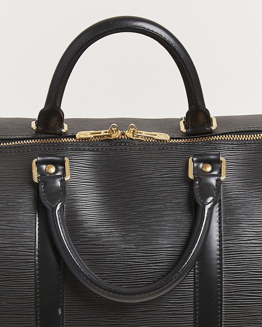 Hombres | Louis Vuitton Pre-Owned Keepall 55 Epi Leather Bag Black | Louis Vuitton Pre-Owned | Keepall 55 Epi Leather Bag Black