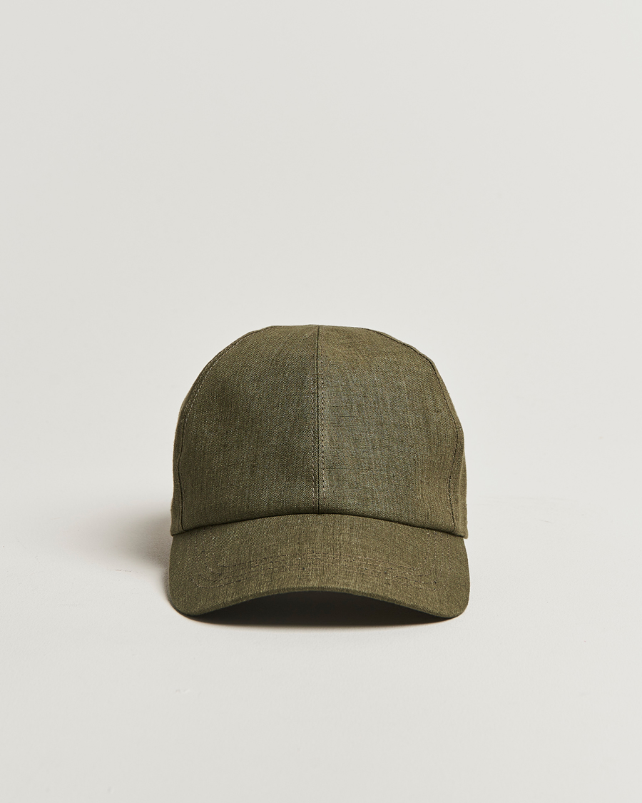 Hombres | Sombreros y gorras | Wigéns | Baseball Linen Cap Olive