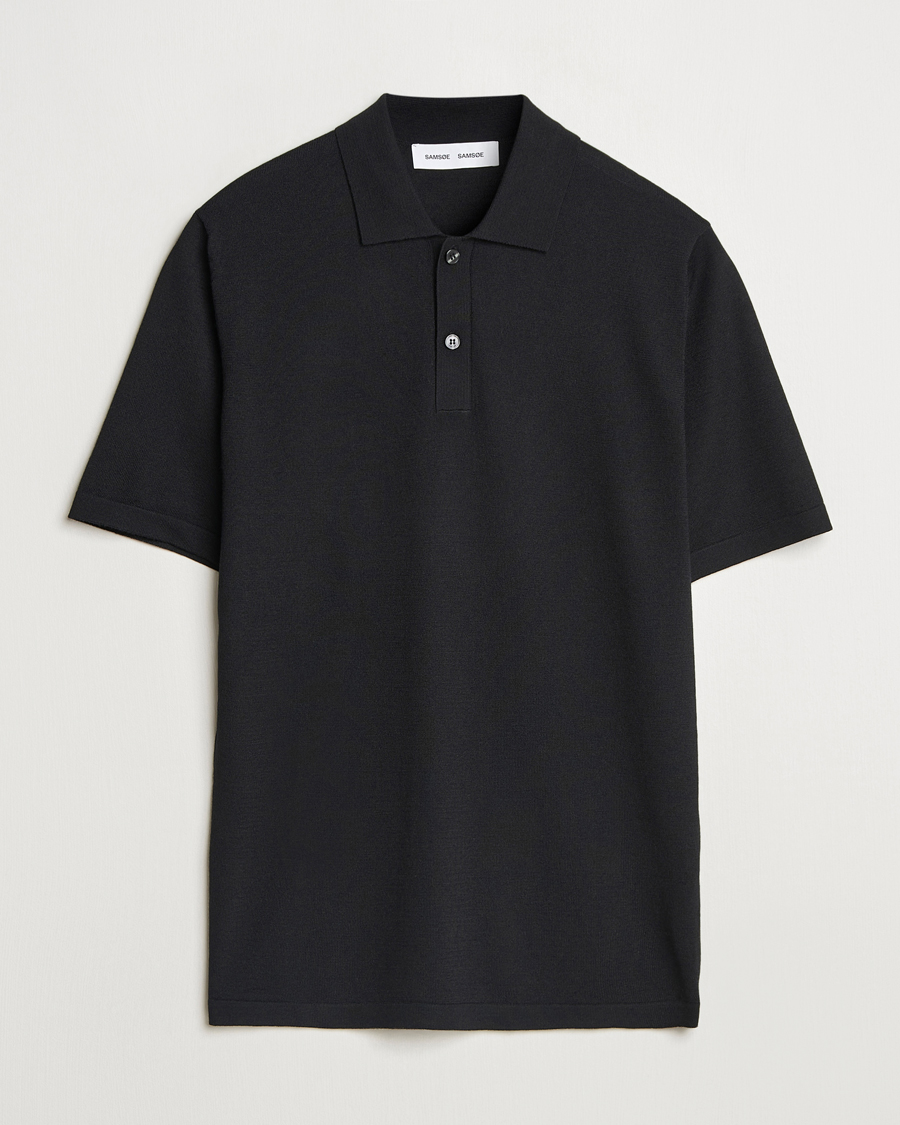 Hombres | Polos | Samsøe Samsøe | Sarown Knitted Polo Black