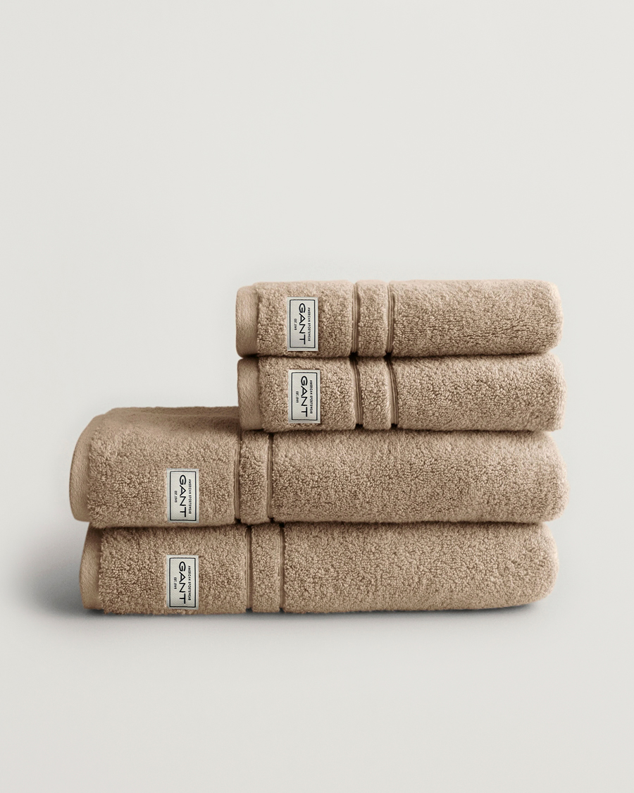 Hombres | GANT 4-Pack Premium Towel Silver Sand | GANT | 4-Pack Premium Towel Silver Sand