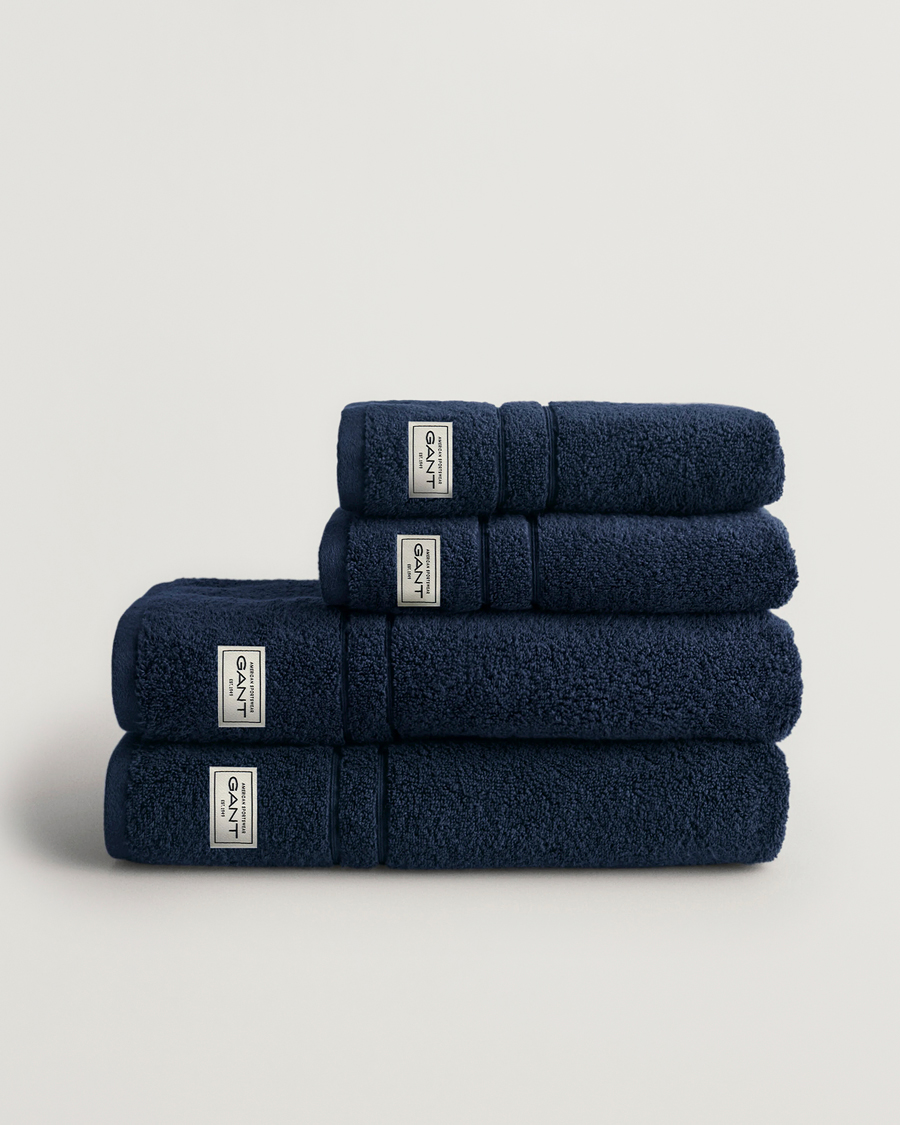 Hombres | GANT 4-Pack Premium Towel Marine | GANT | 4-Pack Premium Towel Marine