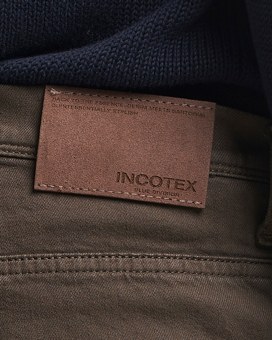 Hombres | Pantalones | Incotex | 5-Pocket Cotton Stretch Pants Dark Brown