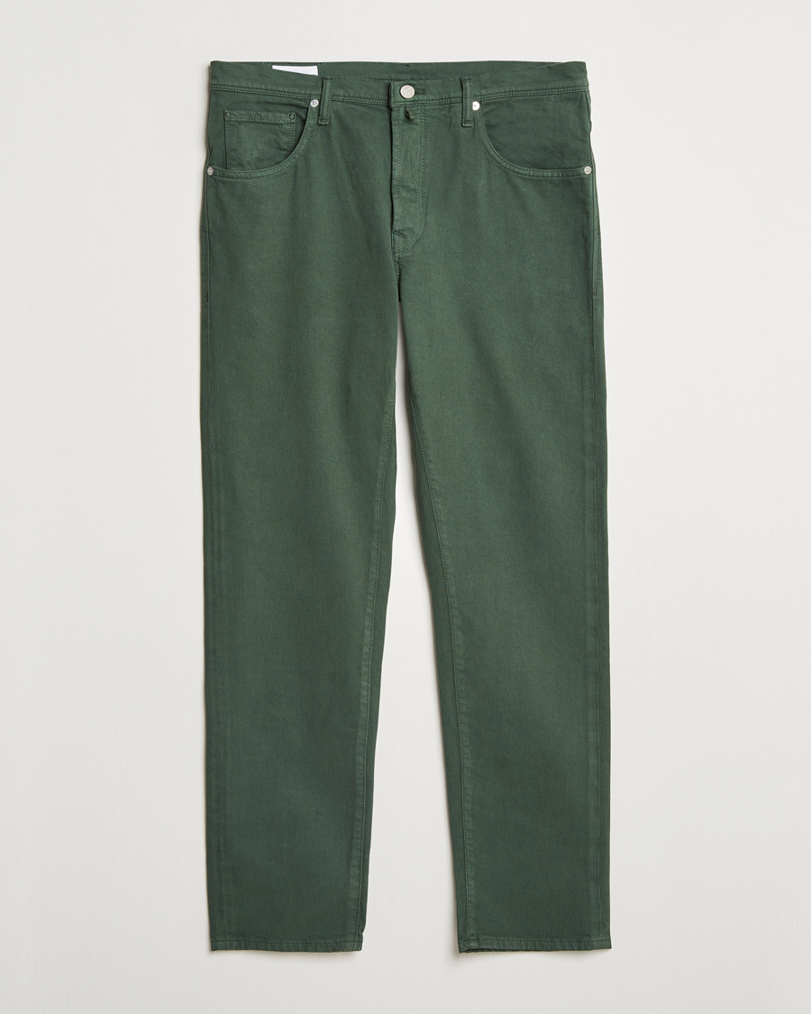 Hombres | Pantalones | Incotex | 5-Pocket Cotton Stretch Pants Dark Green