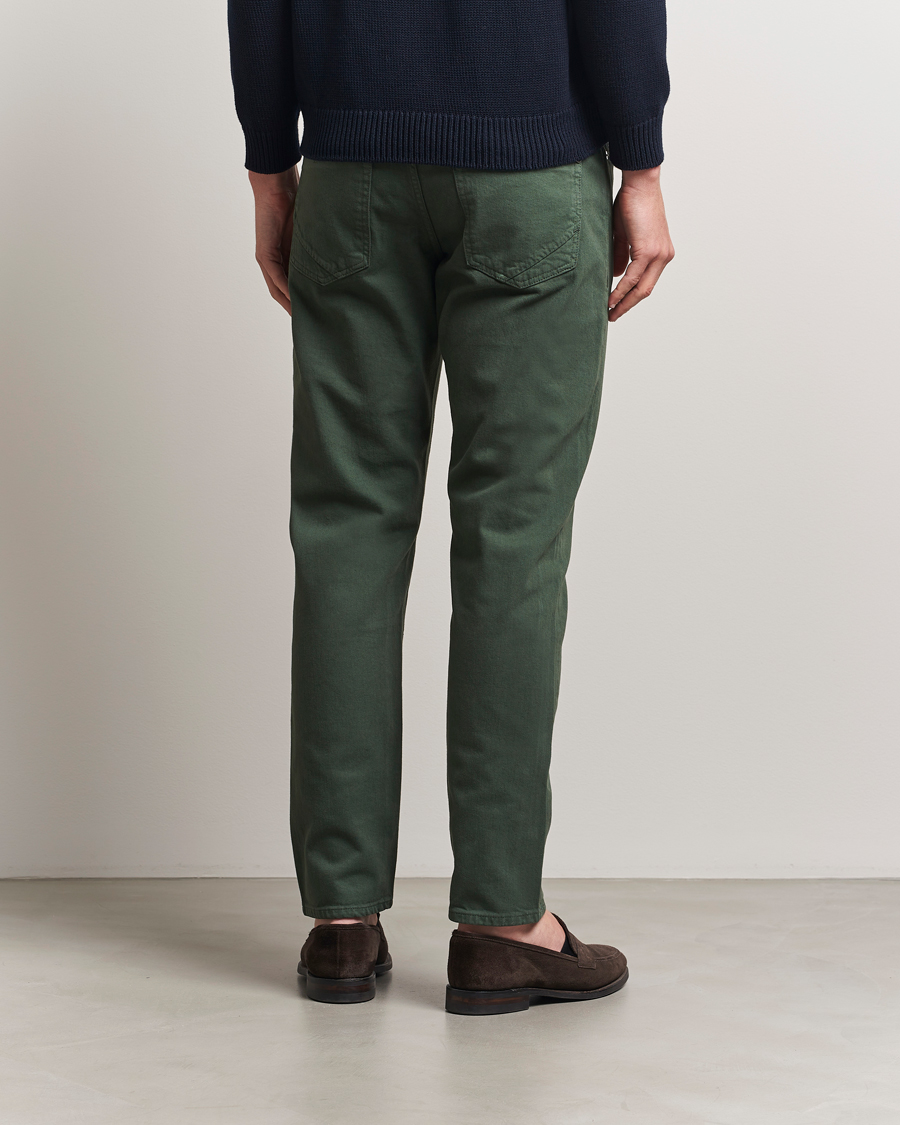 Hombres | Pantalones | Incotex | 5-Pocket Cotton Stretch Pants Dark Green