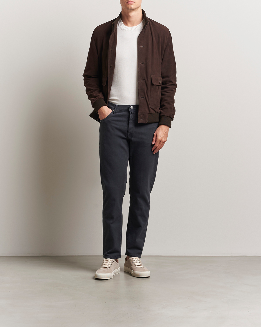 Hombres | Pantalones | Incotex | 5-Pocket Cotton Stretch Pants Navy