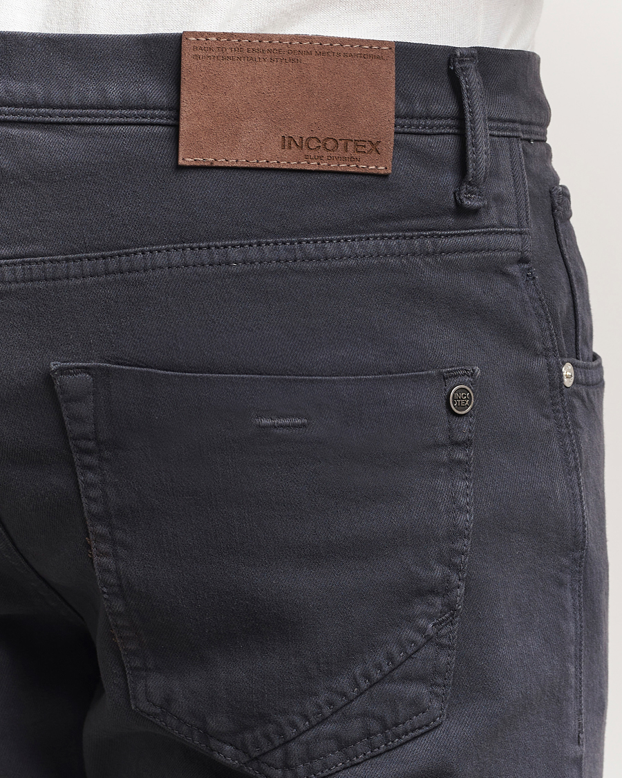 Hombres | Pantalones | Incotex | 5-Pocket Cotton Stretch Pants Navy
