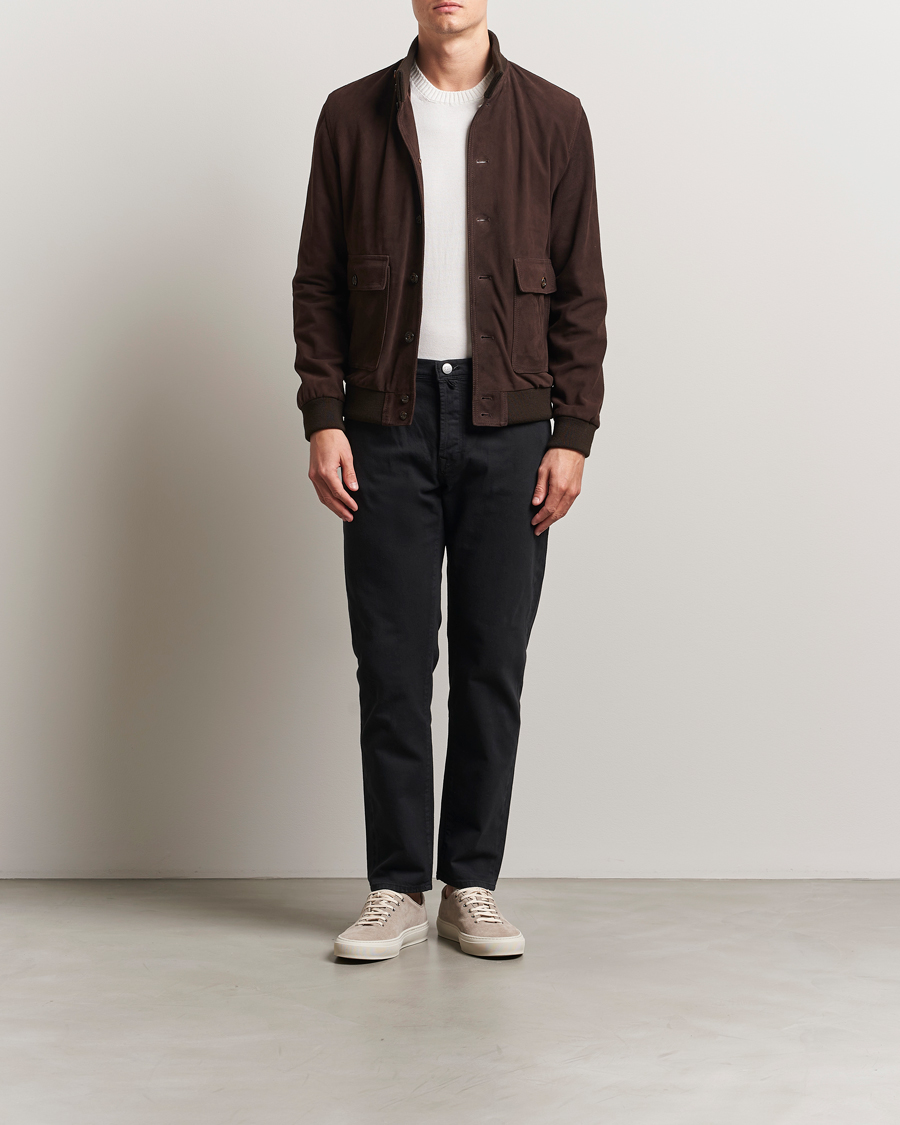 Hombres | Pantalones | Incotex | 5-Pocket Cotton Stretch Pants Black