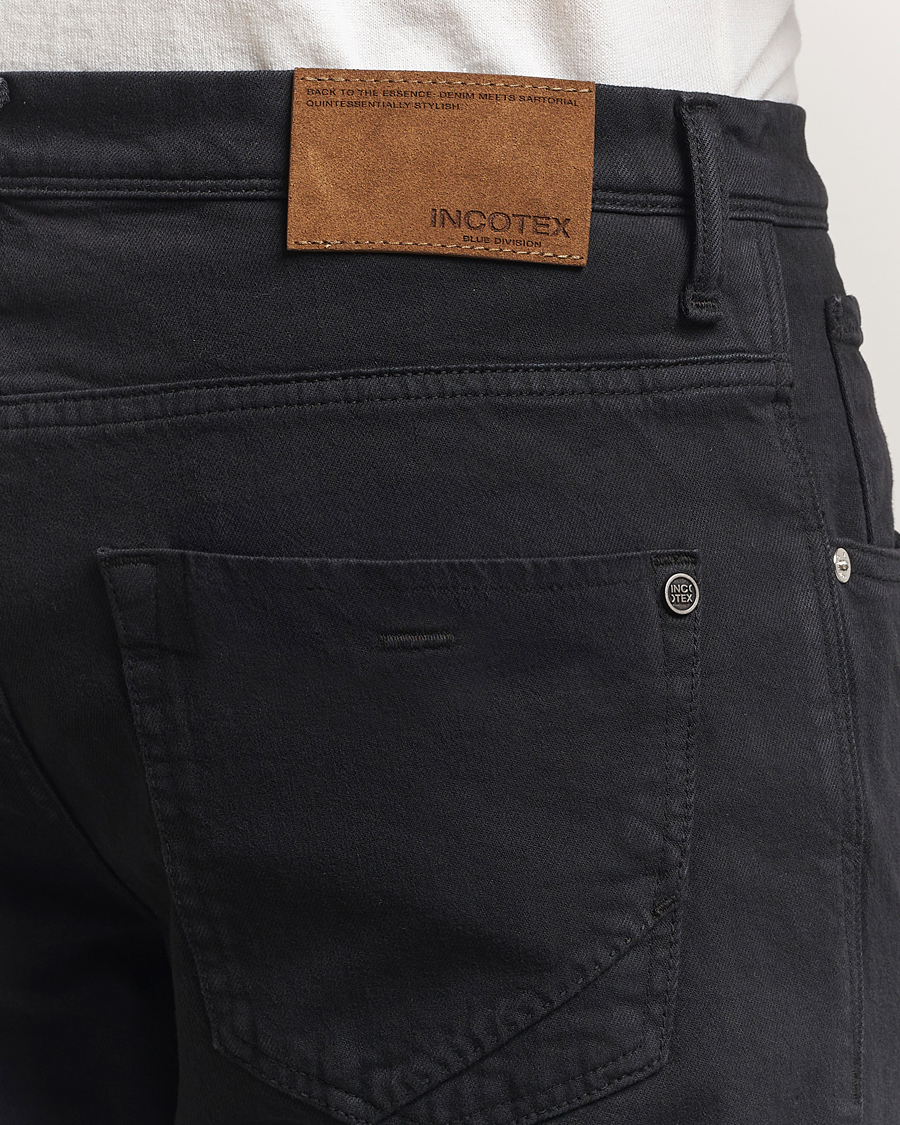 Hombres | Pantalones | Incotex | 5-Pocket Cotton Stretch Pants Black