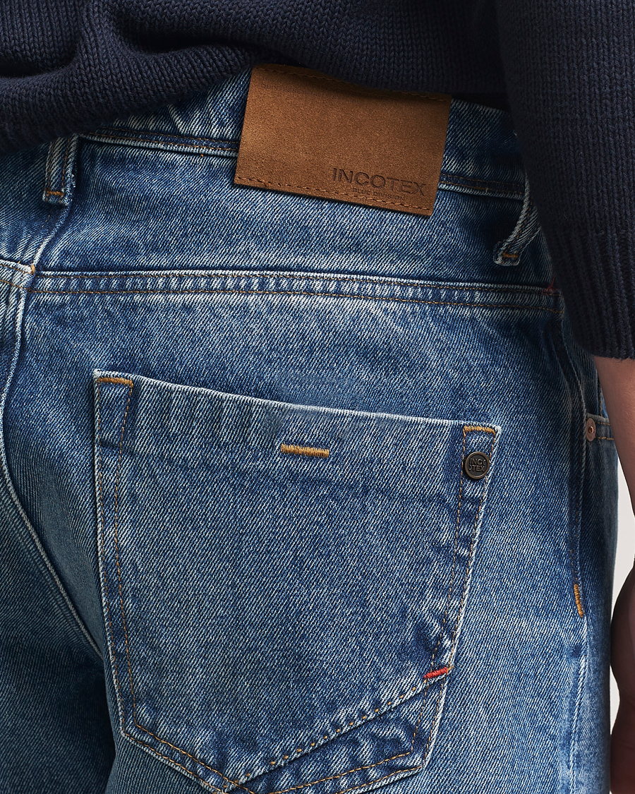 Hombres | Vaqueros | Incotex | 5-Pocket Stretch Denim Light Wash
