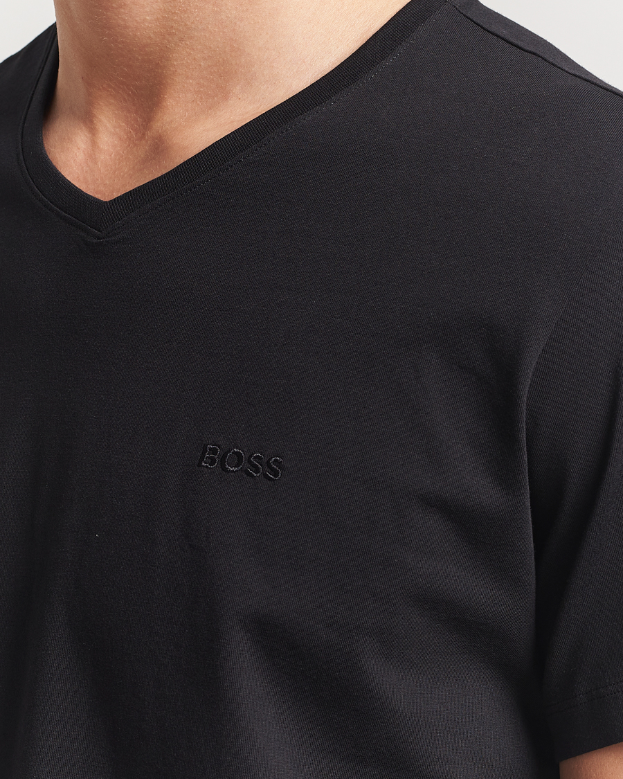 Hombres | Camisetas | BOSS BLACK | 2-Pack Relaxed Fit V-Neck T-Shirt Black